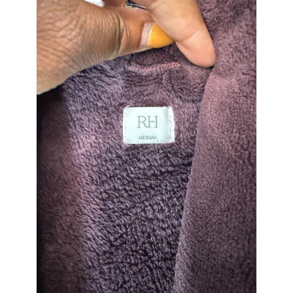 Restoration Hardware Luxury Plush Lounge Loungewear Long Robe Purple Medium - Picture 2 of 10